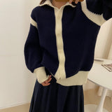Women Knitted Cardigan Autumn and Winter Stand Collar Loose Cardigan Knitted Coat