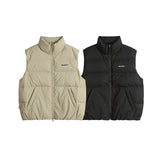 Unisex Winter Cotton Coat Stand Collar down Vest Retro Warm Sleeveless Top