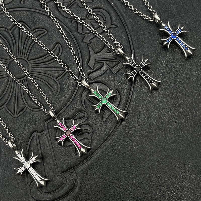 Chrome Hearts Necklace Cross Diamond Pendant Men's and Women's