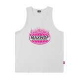 Men Vest Letter Print Vest Hip Hop Oversize Sleeveless T-shirt