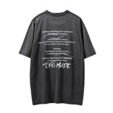 Men Vintage T-Shirt Printed Short-Sleeved T-shirt Men's Ins Washed Distressed T-shirt