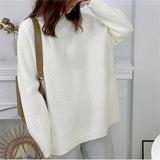 Women Knitted Pullover Turtleneck Autumn and Winter Loose Knitwear Top