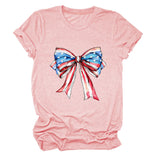Bow, Summer Short Sleeve Women's Fashion T-Shirt