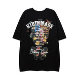 Men T Shirt Floral Print Crew Neck Couple T-shirt