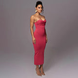 Women Dresses Summer Slim Fit Hip Skirt Shoulder Strap Dress
