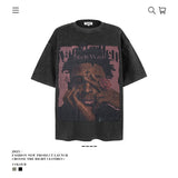 American vintage street T-shirt pure cotton retro men's and women's summer loose