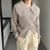 Women Cardigan Sweater Autumn and Winter Button Cardigan Long Sleeve Knitted Top 8t3127