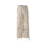 MIJKO Men's Vintage Pants MIJKO Drawstring Tooling Casual Pants Men's and Women's Pleated Straight Pants