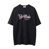 Men Vintage T-Shirt Rose Printed Short Sleeve T-shirt