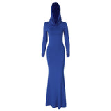 Women Dresses Fall Slim Fit Hooded Long Sleeve Dress