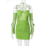Women Dresses Dress Sexy Sling Backless Hollow Slim Dress (Bla0420)