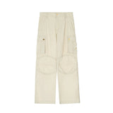 Men Sweatpants Multi-Pocket Slacks Straight-Leg Wide-Leg Pants