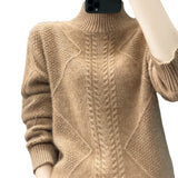 Women Knitwear Autumn and Winter Half-High Collar Knitwear Loose Sweater