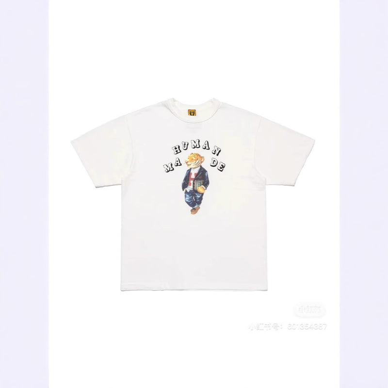 Men T-shirts HUMAN printed pattern round neck short-sleeved bottoming shirt