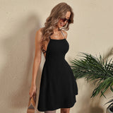 Women Dress Spring and Summer Sexy Sling Backless Dress