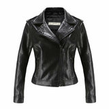 Women Leather Jacket Spring Locomotive Style PU Leather Coat Women's Slim Short Zip Jacket