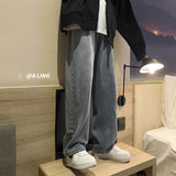 Men Jeans Loose Straight Spring and Autumn Wide Leg Trousers