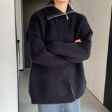 Women Winter Knitted Sweater Autumn and Winter Loose-Fitting Long Sleeve Sweater 1t8850