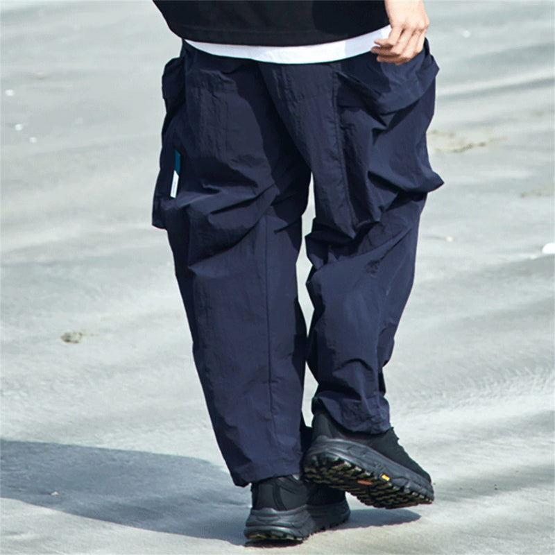 Men Sweatpants Overalls Baggy Pants Feet Drawstring Leisure Trousers