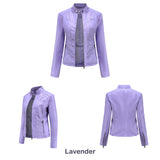 Red Leather Jacket Autumn and Winter Leisure Leather Motorcycle Jacket