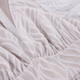 Women Dress Spring V-neck Lantern Sleeve A- line Skirt