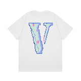 Vlone T Shirt Spring and Summer Mosaic Big V Pattern