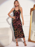Women Evening Gown Sexy Sling Vintage Party Sequins Dress