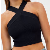 Women Knit Top Camisole Knitted Backless Tight
