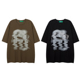 Men T Shirt Graffiti Rhinestone Couple T-shirt