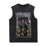 Men Vest Retro Sleeveless Vest T-shirt