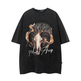 Men T Shirt Vintage Print Short Sleeves T-shirt Male Vintage