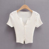 Women Sweater Knit Wear Vintage Knitted Cardigan Women's V-neck Top