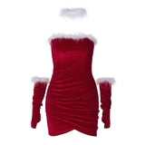 Women Dresse Christmas Red Skirt Sexy