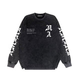 Amiri Long-Sleeved Shirt Cool Handsome Personalized Printed Vintage Retro Long Sleeve T-shirt