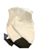 Women Knitted Pullover Three-Dimensional Knitted Vest round Neck Sleeveless Knitwear Sweater