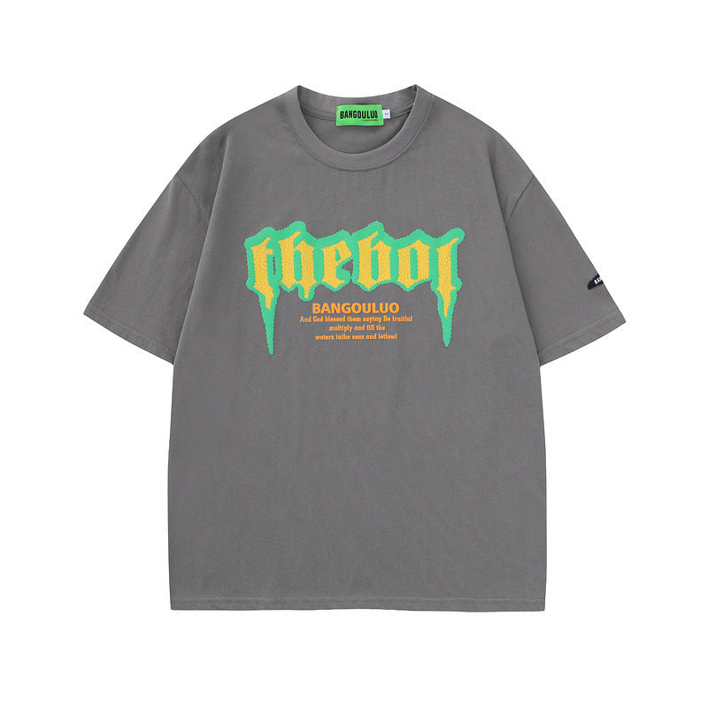 Men T Shirt Letter Print Couple Short Sleeve T-shirt