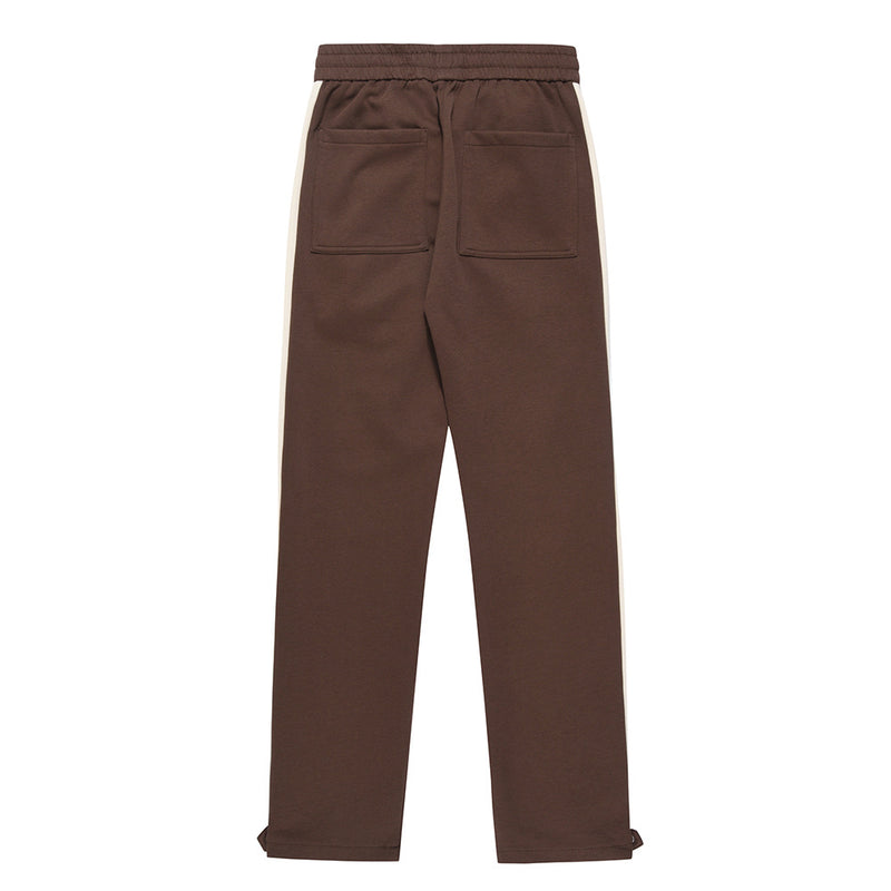 Men Sweatpants Casual Wide-Leg Trousers Loose Zip Slit Long Sports Pants