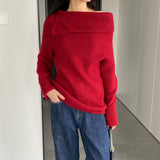 Women Winter Knitted Sweater Autumn and Winter Sweater Long-Sleeved Shirt 8t3110