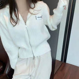 Women Knitted Cardigan Spring and Autumn Zipper Hooded Sweater