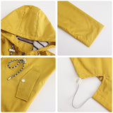 Women's Trench Coat Long-Sleeved Waterproof Mid-Length Trench Coat Women's Hooded Striped Raincoat