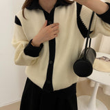 Women Knitted Cardigan Autumn and Winter Stand Collar Loose Cardigan Knitted Coat