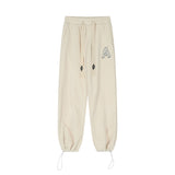 Men Sweatpants Embroidery Ankle Banded Pants Men's Sweatpants Straight-Leg Wide-Leg Pants