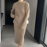 Women Knitted Two-Piece Set Autumn and Winter Suit Skirt Z822