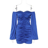 Women Dresses Winter Sexy Backless Sheath Long Sleeve Dress