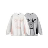 Unisex Sweater Autumn Printing Stitching Loose Sweater