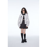 Unisex Jacket Vintage Floral Polo Collar Jacket Baggy Coat
