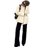 Women Trench Coat Polar Fleece Jacket Autumn and Winter Loose