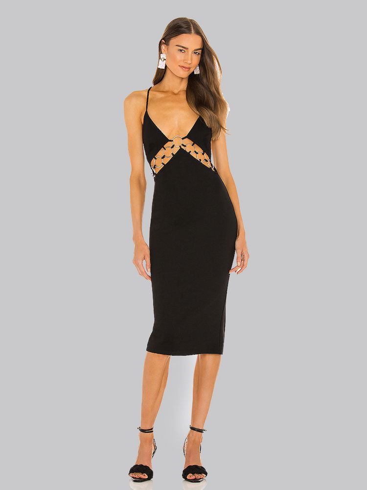 Women Dresses Sexy Sheath Hollow-out Suspender Dress Dress (Zns0409)