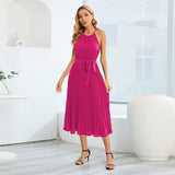 Women Date Dress Sexy Slim-Fit Pleated Dress Summer Dress