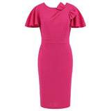 Women Date Dress Spring/Summer U Collar Ruffle Sleeve Dress